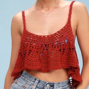 Free People Crochet Cropped Tank